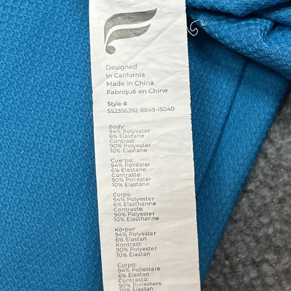 Fabletics O2 Tee Mens L Blue Black Raglan Performance Shirt - Picture 6 of 9